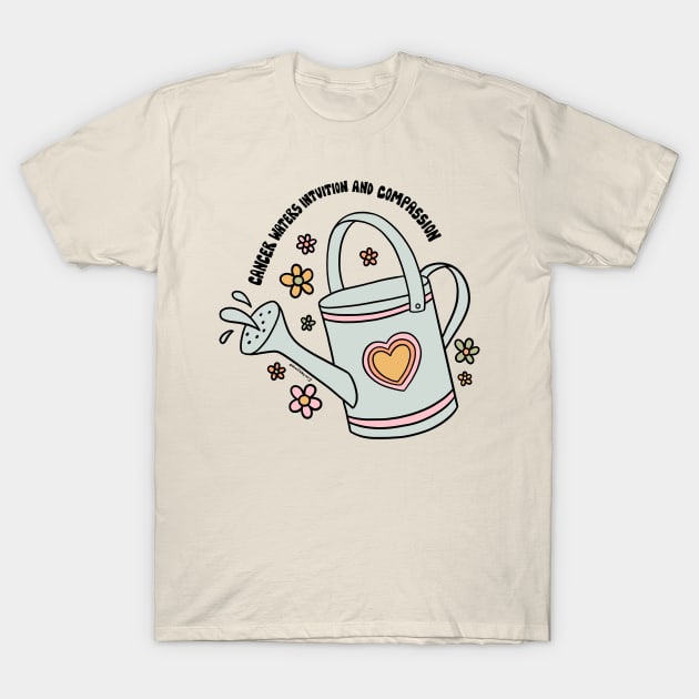 Cancer Zodiac Watering Can T-Shirt by Doodle by Meg